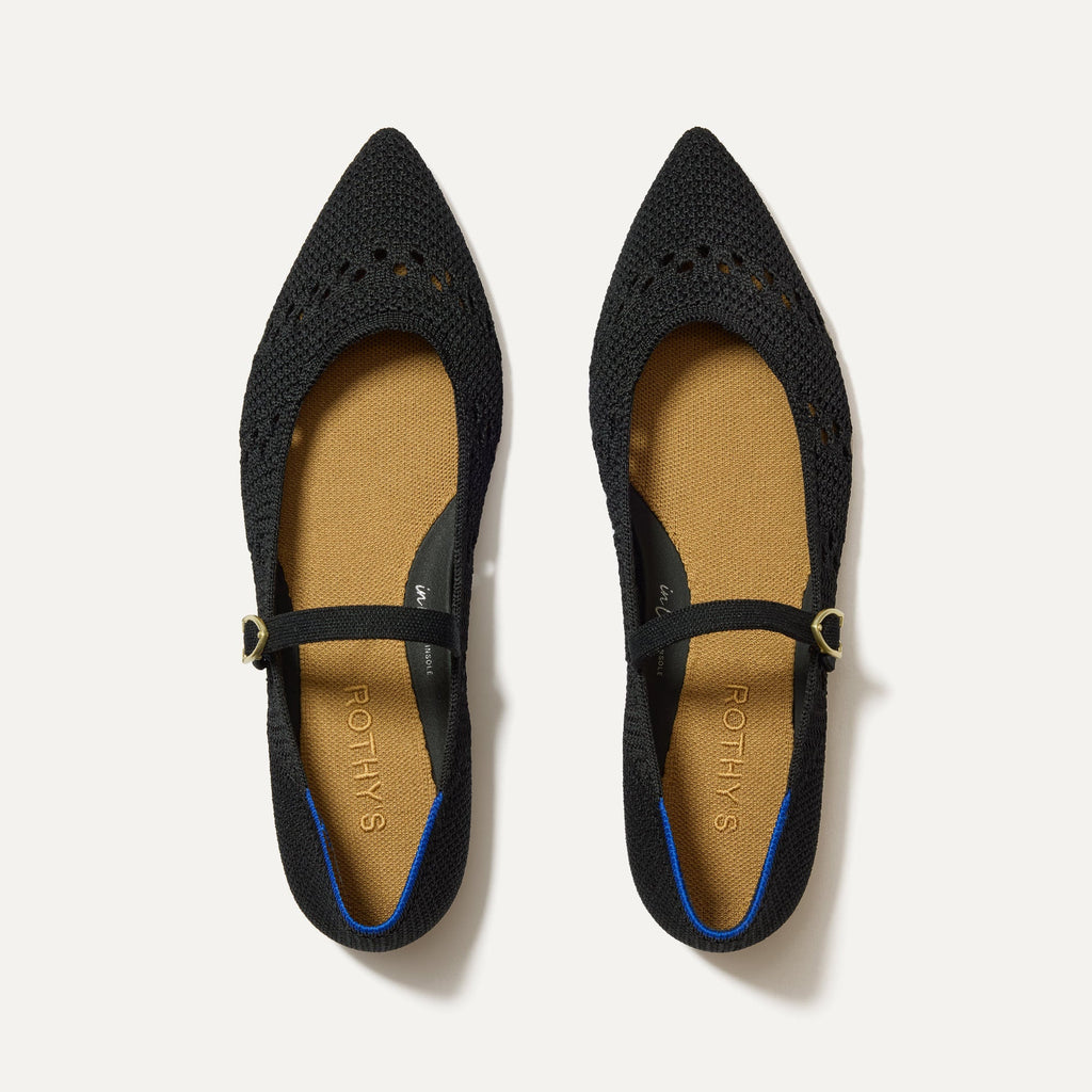 The Point Mary Jane II - Black Crochet