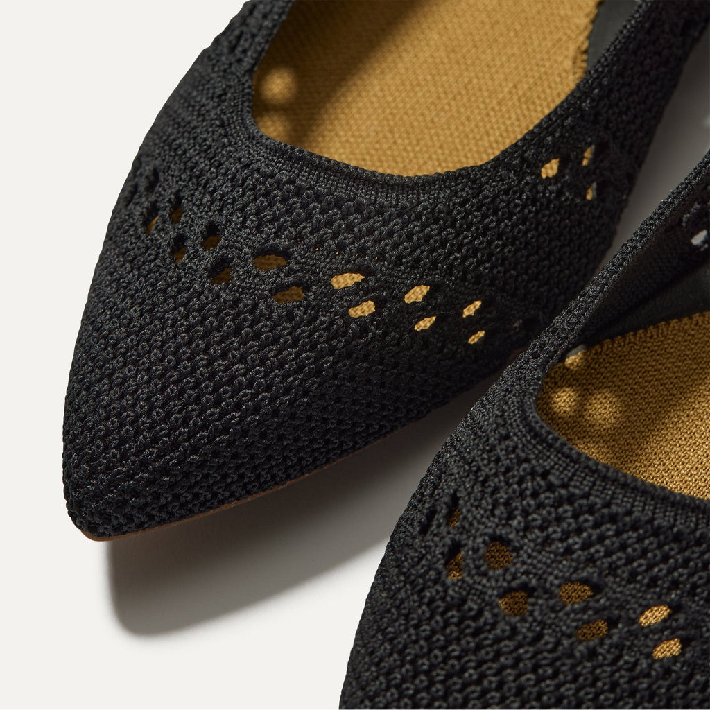 The Point Mary Jane II - Black Crochet