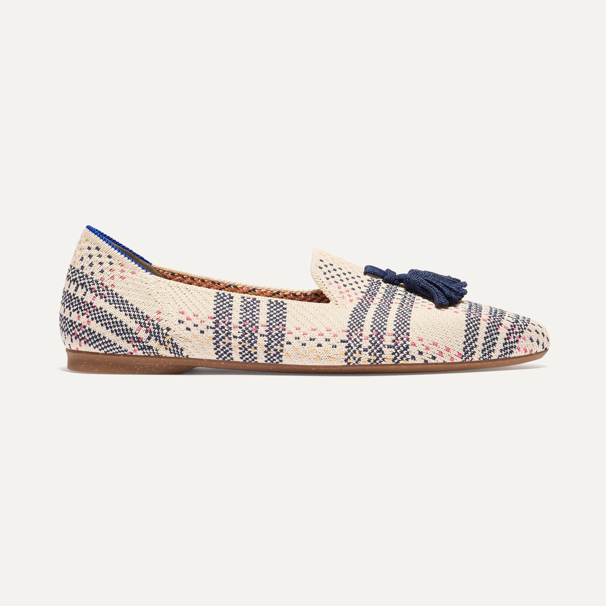 The Almond Tassel Loafer - Spring Plaid