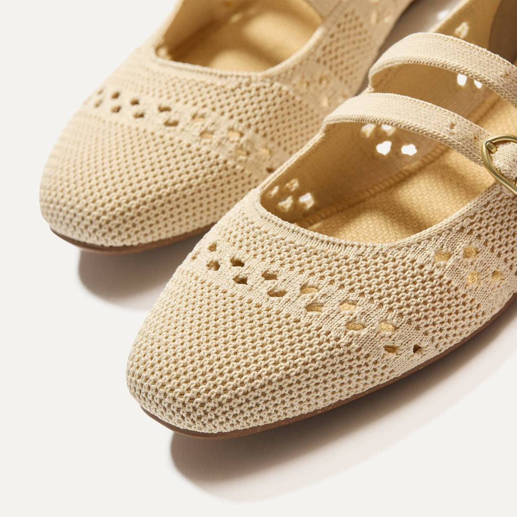 The Double Buckle Mary Jane - Powder Crochet