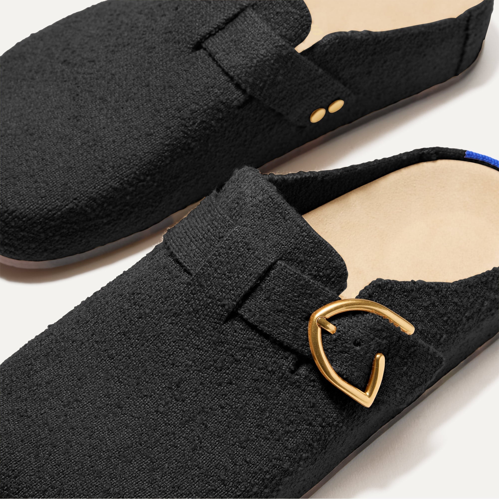 The Buckle Clog - Soft Black Bouclé