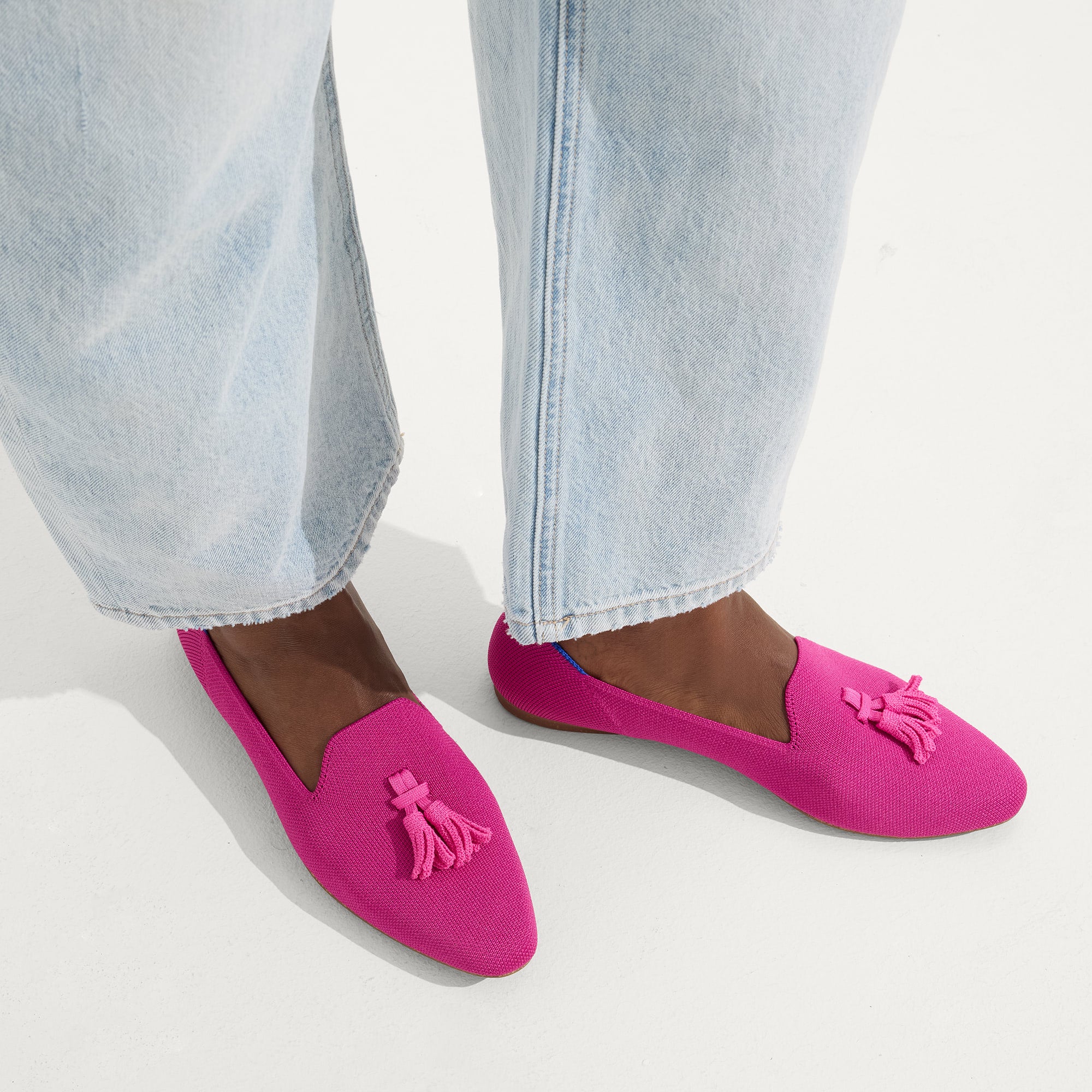 The Almond Tassel Loafer - Pink Bramble