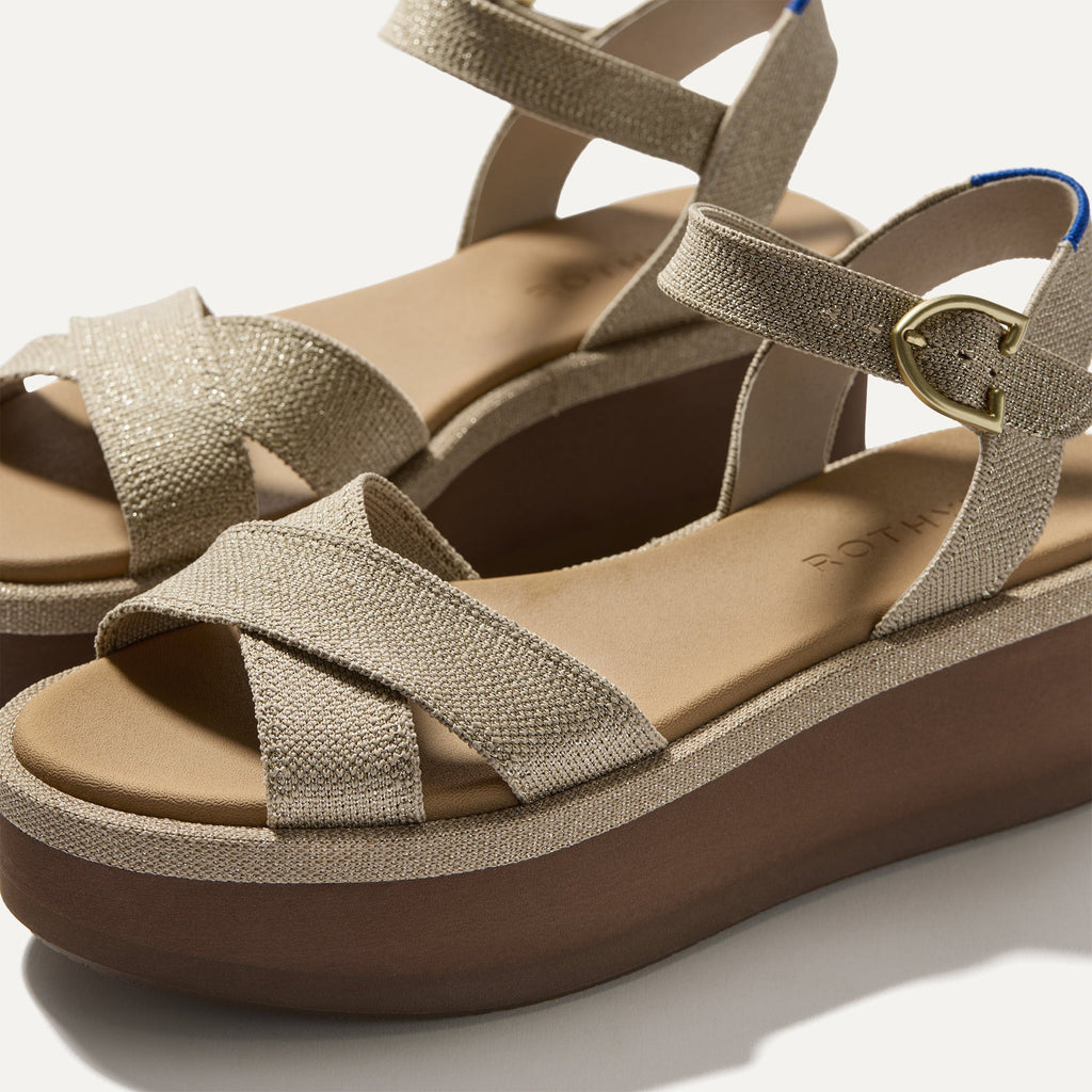 The Criss–Cross Lightweight Wedge Sandal - Aurora
