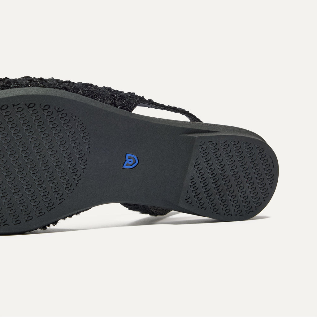 The Almond Slingback - Black Bouclé