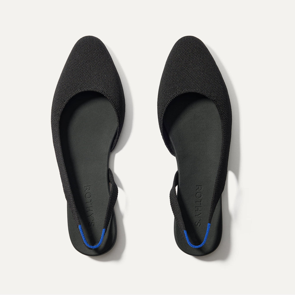The Almond Slingback - Black