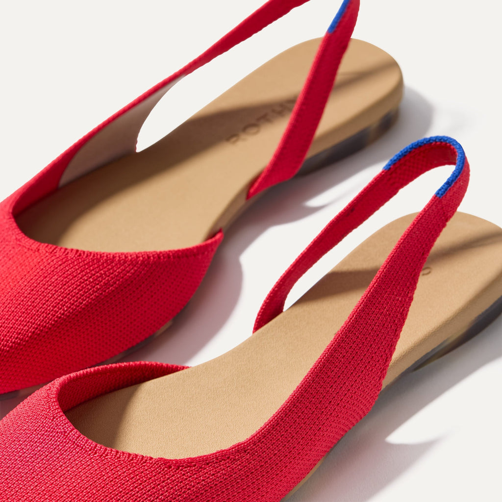 The Almond Slingback - Lollipop Red