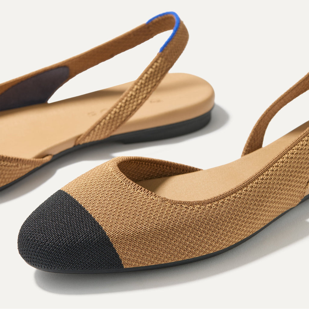 The Almond Slingback - Tawny Captoe
