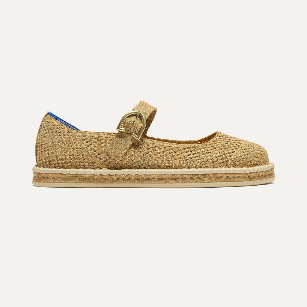 The Espadrille Mary Jane - Metallic Golden Sun