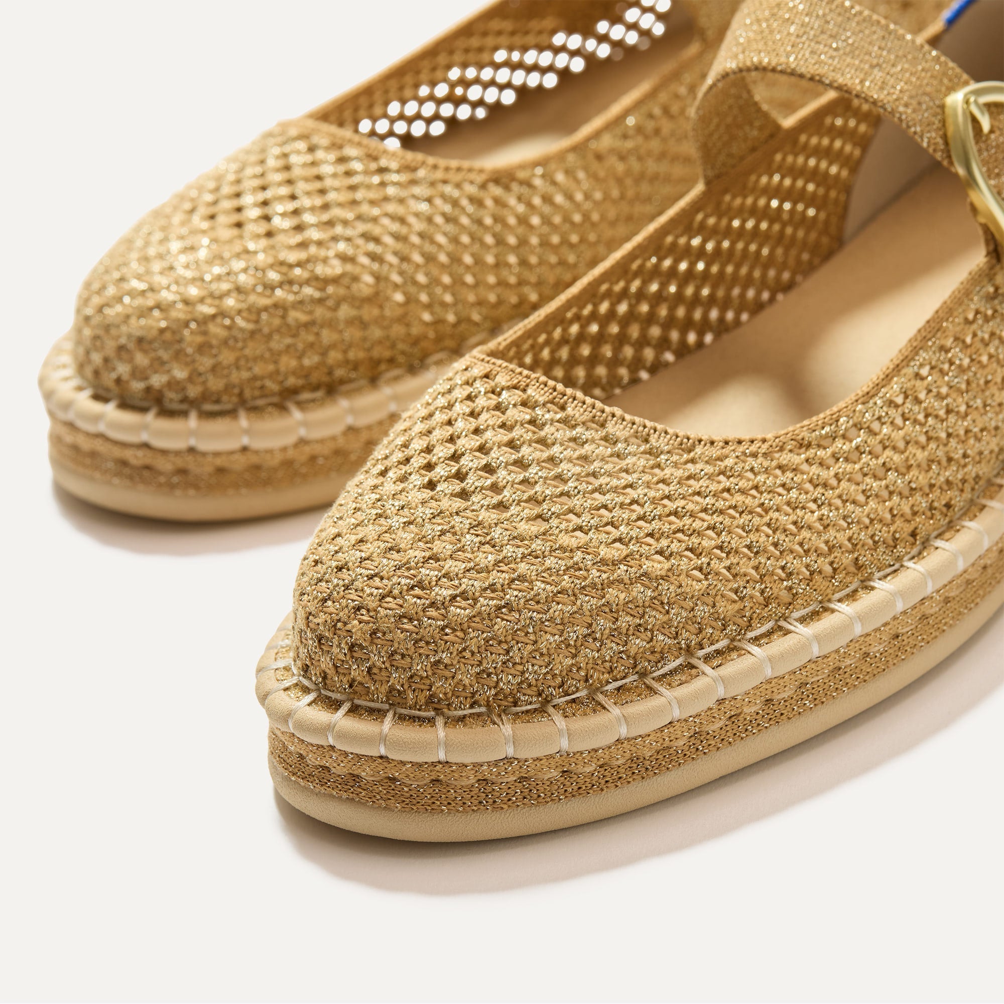 The Espadrille Mary Jane - Metallic Golden Sun