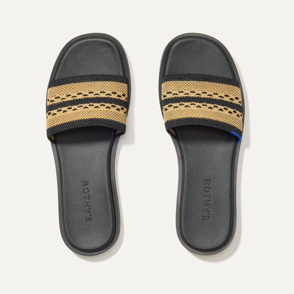 The Slide Sandal - Gilded Crochet