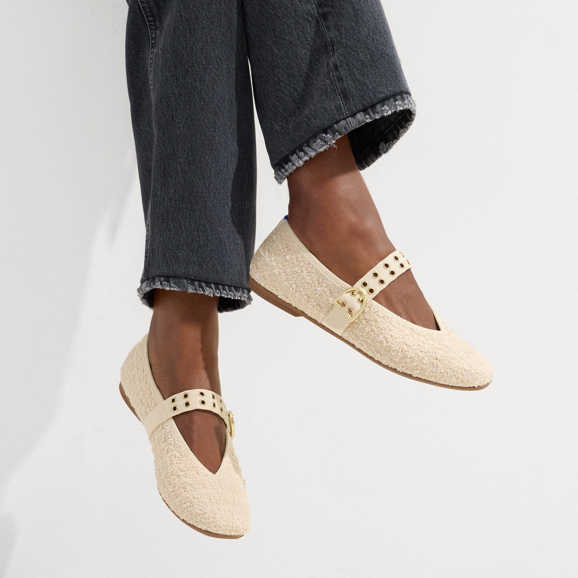 The Max Buckle Mary Jane - Pearl Bouclé