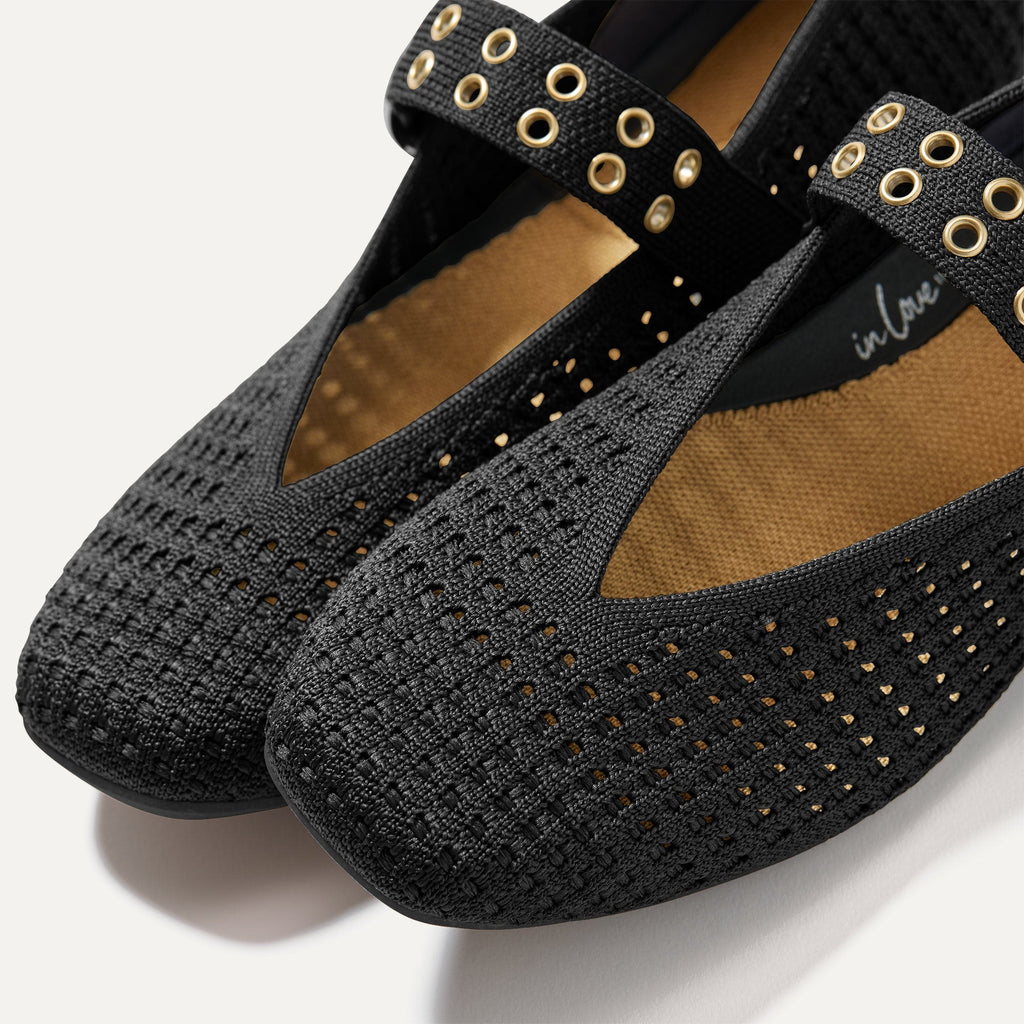 The Max Buckle Mary Jane - Black Mesh