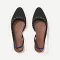 The Almond Slingback - Eyelet Black