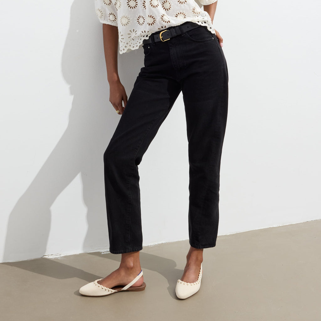 The Almond Slingback - Eyelet Ivory