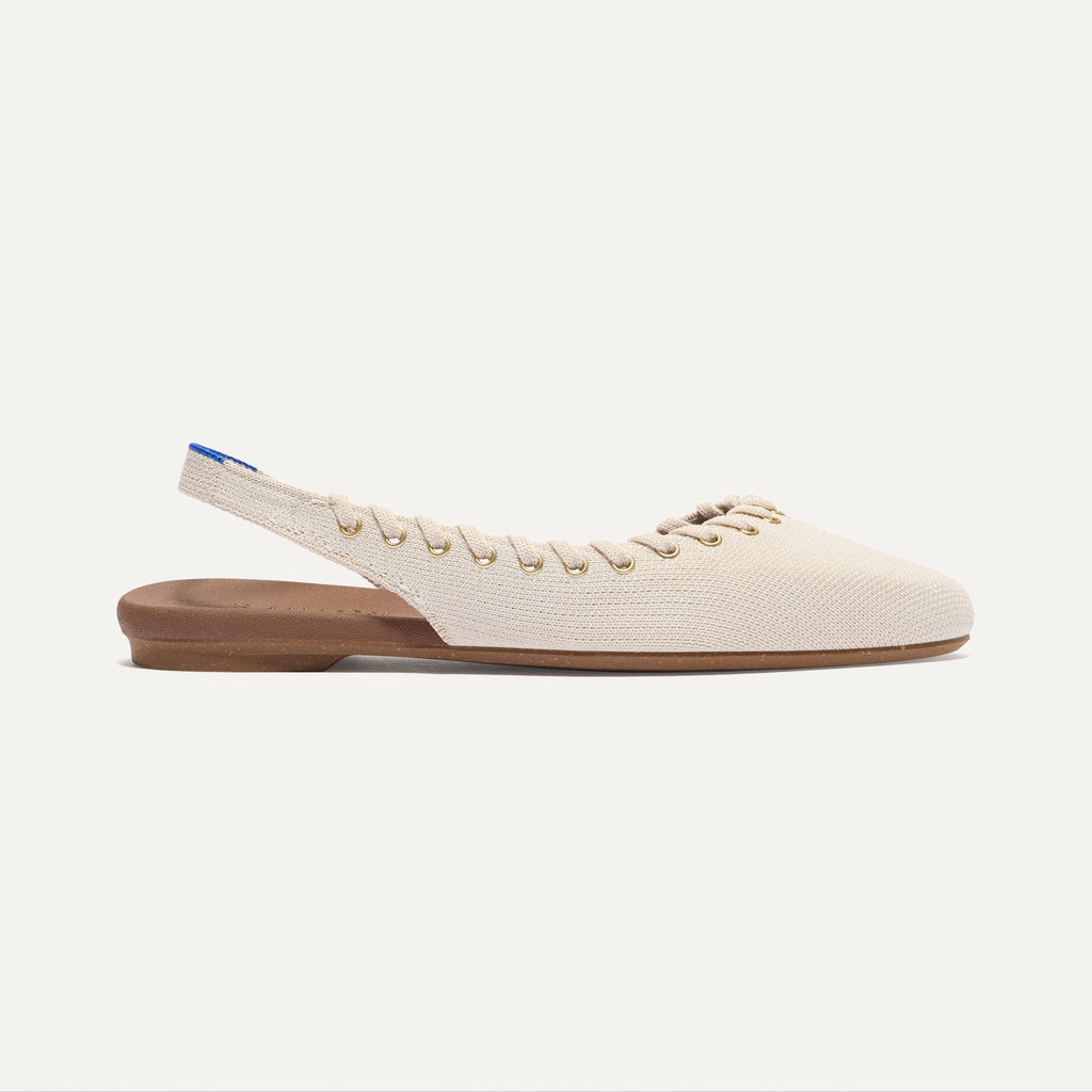 The Almond Slingback - Eyelet Ivory