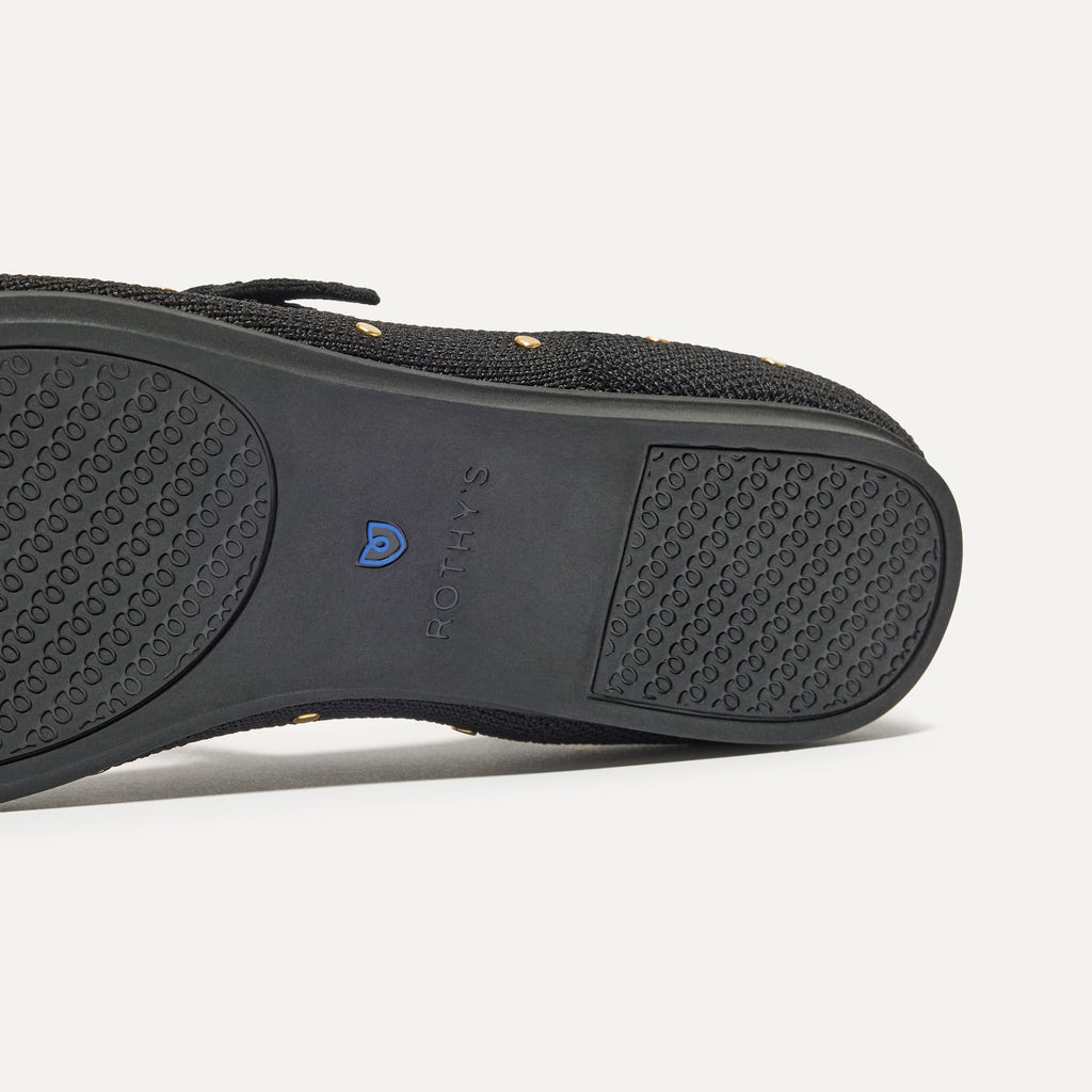 The Square Mary Jane - Studded Black